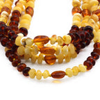 BALTIC AMBER BABY NECKLACES LOT OF 10pcs - ROUNDEL. LE365