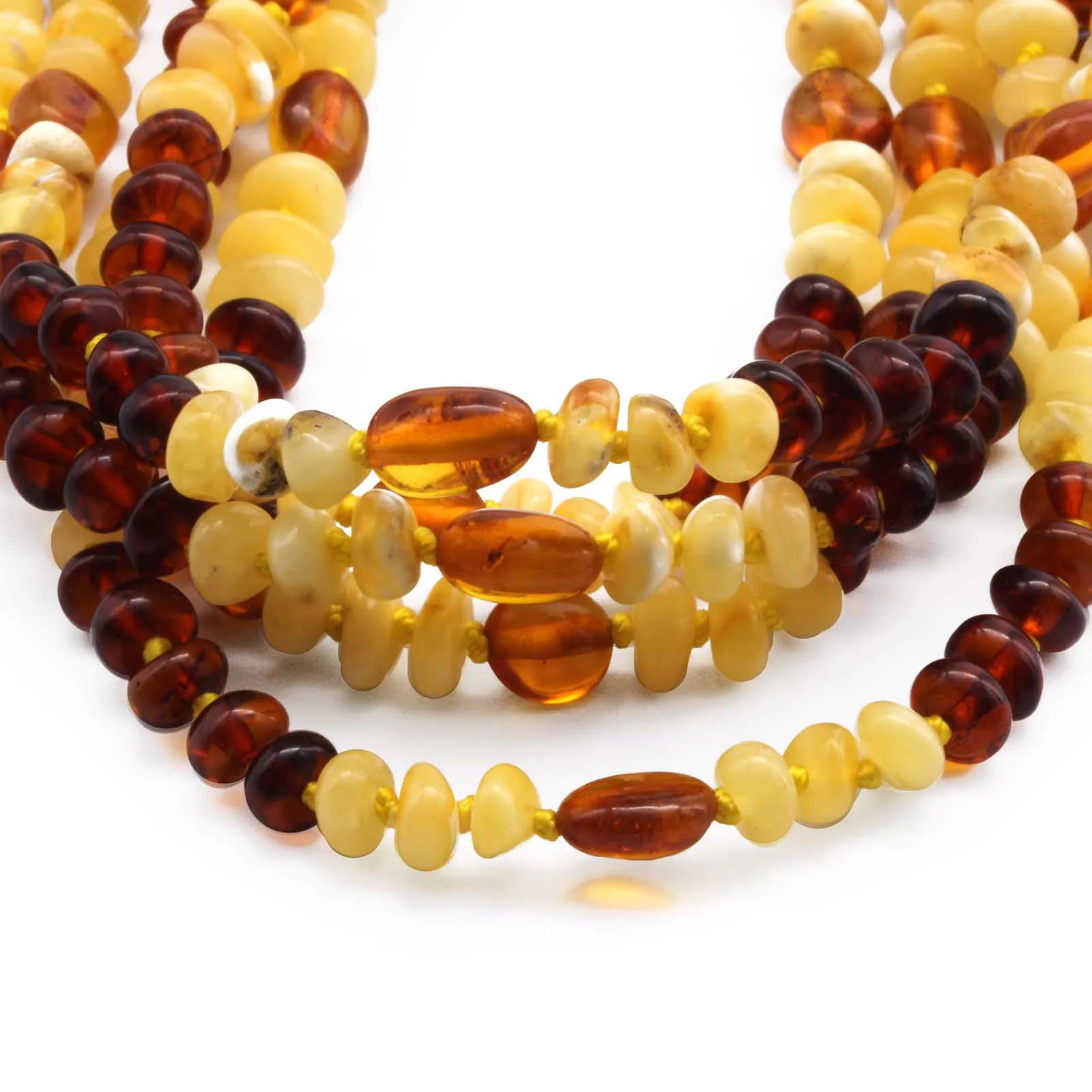 BALTIC AMBER BABY NECKLACES LOT OF 10pcs - ROUNDEL. LE365