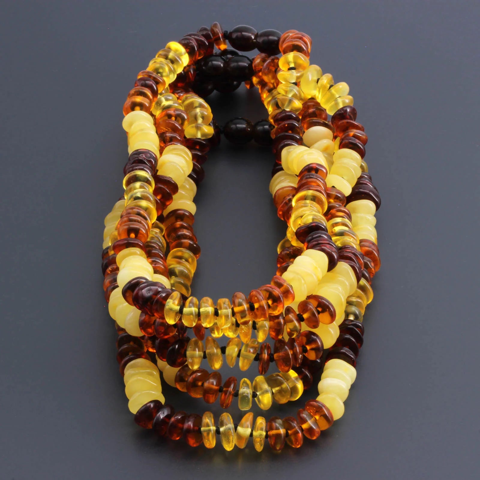 BALTIC AMBER BABY NECKLACES LOT OF 10pcs - ROUNDEL. BE180