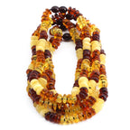 Baltic Amber Baby Teething Necklace Roundel Multicolor Glossy Finish - Wholesale Lot of 10pcs - 32cm / 12.6in - BE180