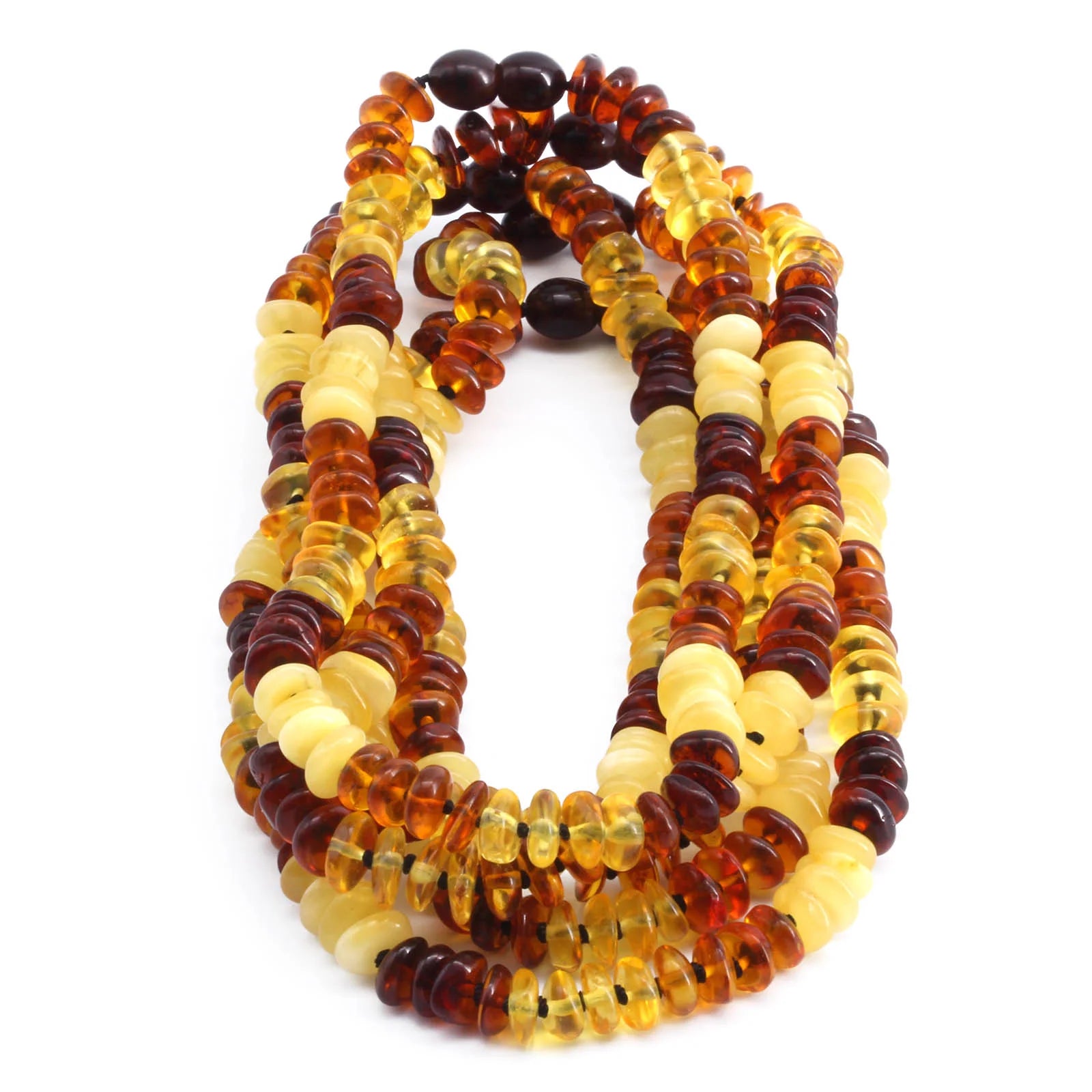 BALTIC AMBER BABY NECKLACES LOT OF 10pcs - ROUNDEL. BE180