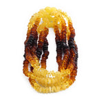 Baltic Amber Baby Teething Necklace Roundel Rainbow Glossy Finish - Wholesale Lot of 10pcs - 32cm / 12.6in - BE183