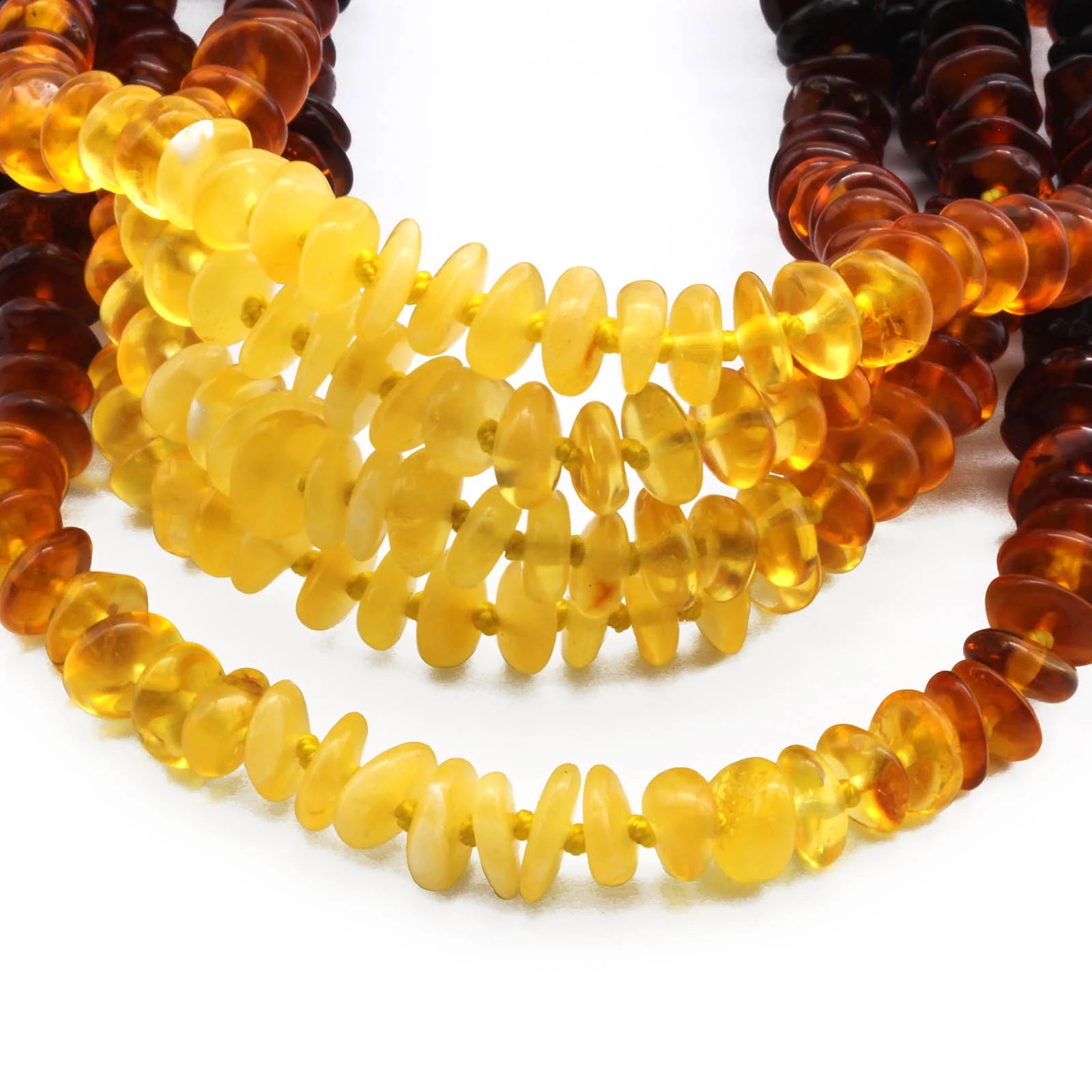 BALTIC AMBER BABY NECKLACES LOT OF 10pcs - ROUNDEL. BE183