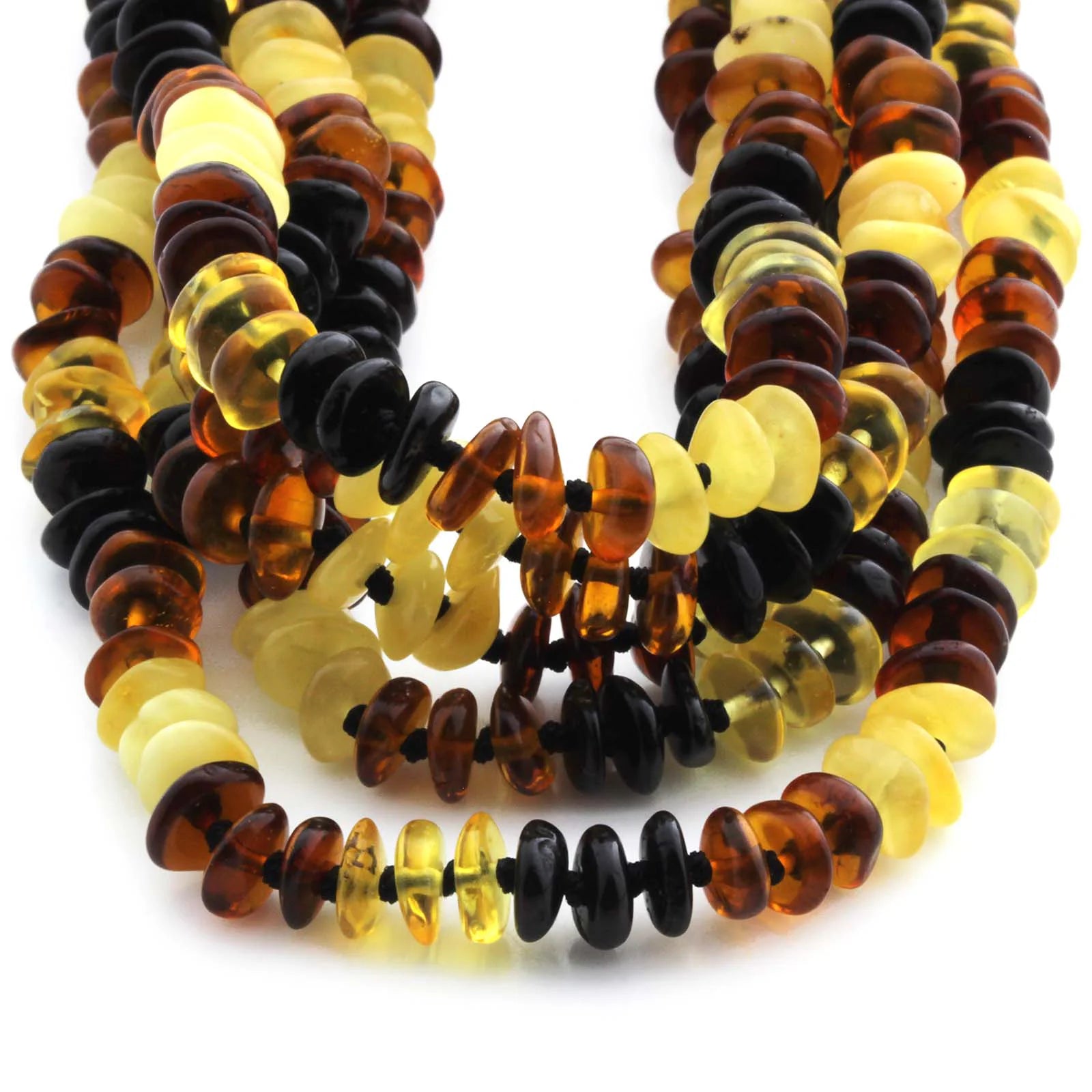 BALTIC AMBER BABY NECKLACES LOT OF 10pcs - ROUNDEL. BE166