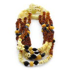 BALTIC AMBER BABY TEETHING NECKLACES LOT OF 10pcs - ROUNDEL. BE167