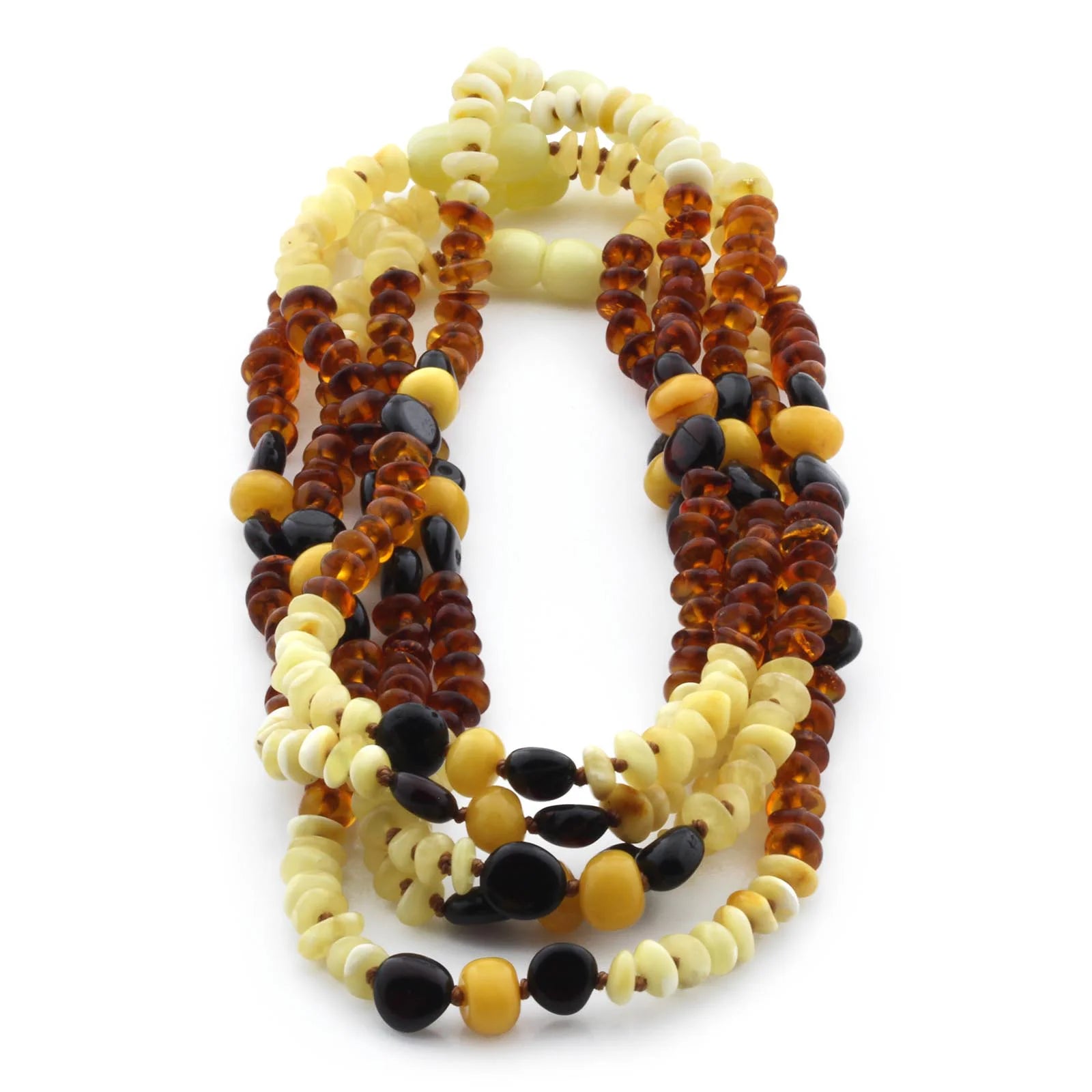 BALTIC AMBER BABY TEETHING NECKLACES LOT OF 10pcs - ROUNDEL. BE167