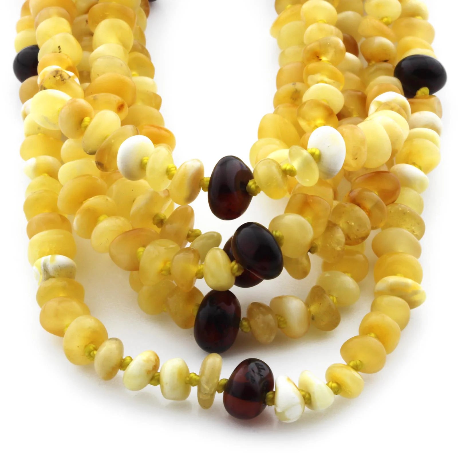 BALTIC AMBER BABY TEETHING NECKLACES LOT OF 10pcs - ROUNDEL. CE126