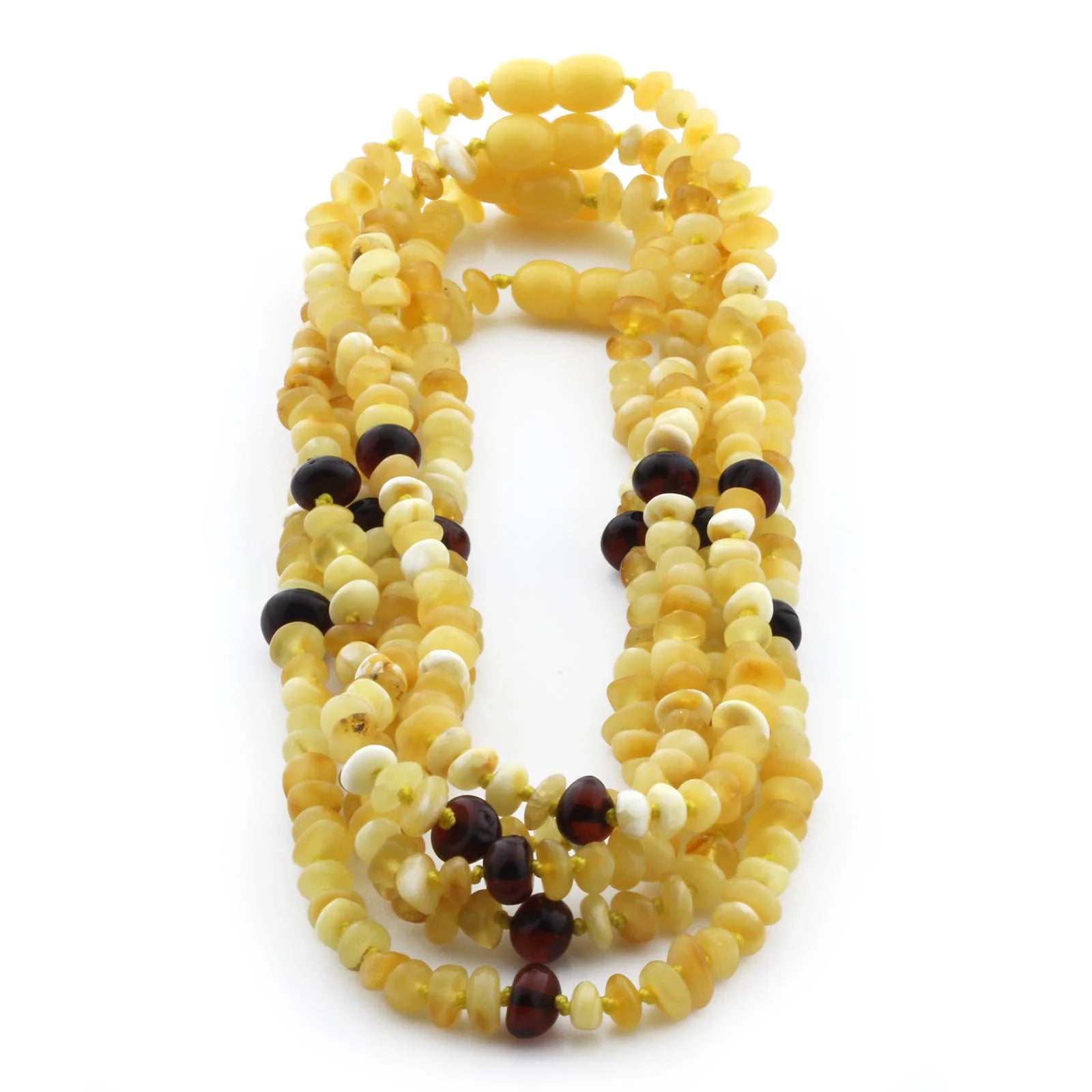 BALTIC AMBER BABY TEETHING NECKLACES LOT OF 10pcs - ROUNDEL. CE126