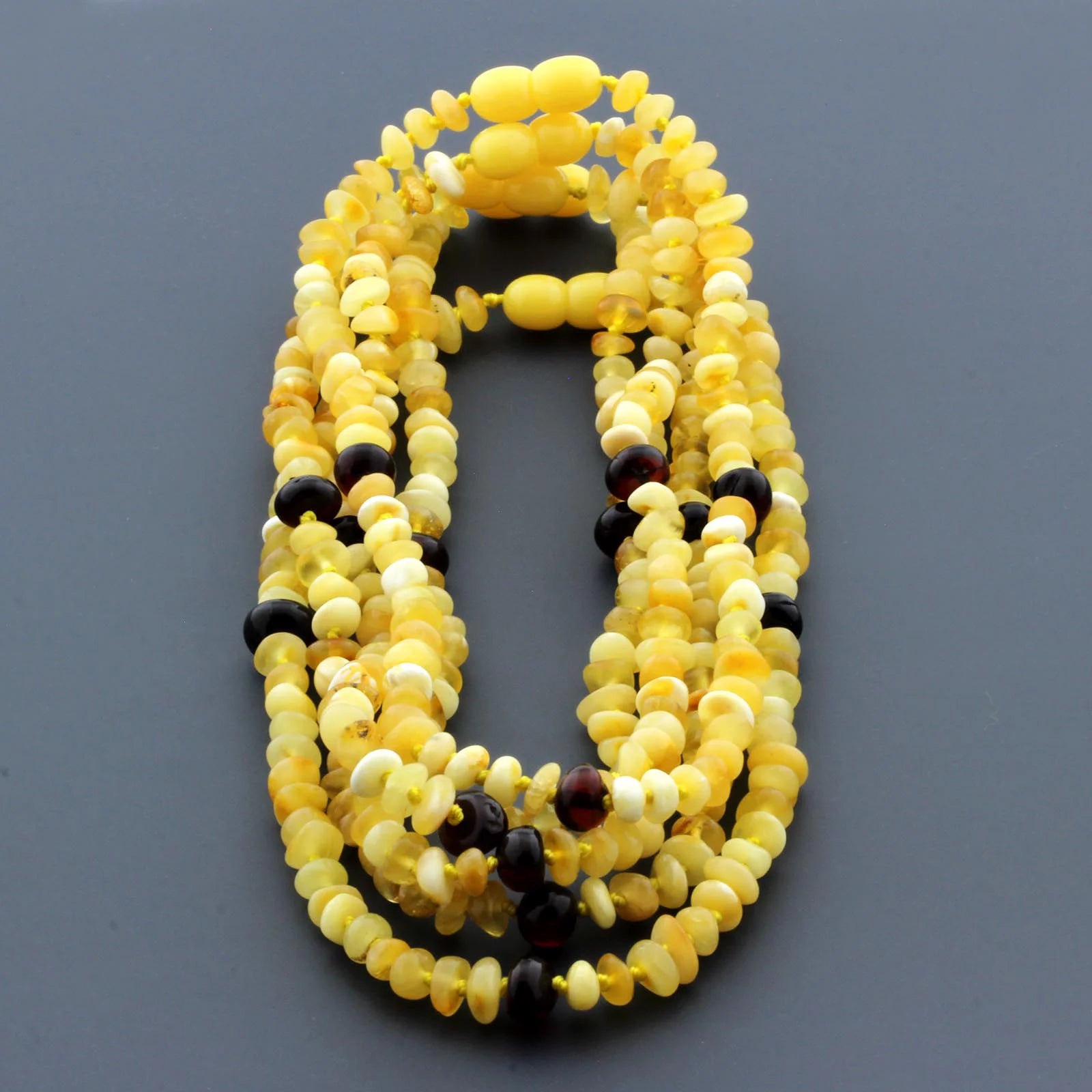 BALTIC AMBER BABY TEETHING NECKLACES LOT OF 10pcs - ROUNDEL. CE126
