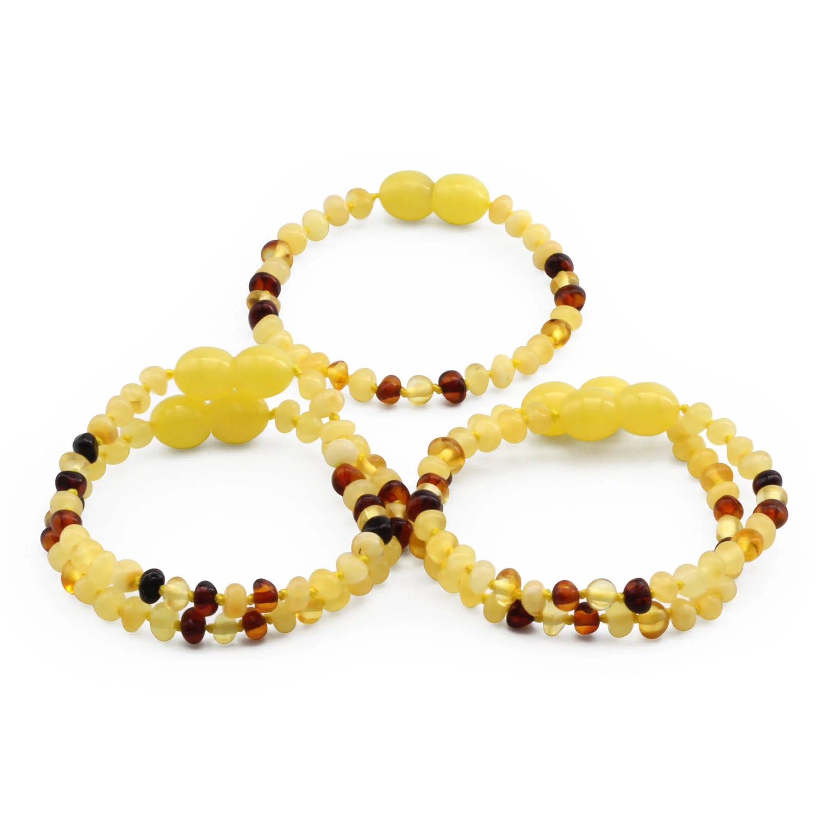 BALTIC AMBER BABY TEETHING BRACELETS LOT OF 10pcs - BAROQUE. LE393