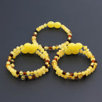 BALTIC AMBER BABY TEETHING BRACELETS LOT OF 10pcs - BAROQUE. LE393
