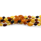Baltic Amber Baby Teething Necklace Roundel Milky Orange Glossy Finish - Wholesale Lot of 10pcs - 32cm / 12.6in - CE139