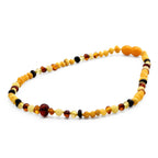 Baltic Amber Baby Teething Necklace Baroque Multicolor Glossy Finish - Wholesale Lot of 10pcs - 32cm / 12.6in - BE193