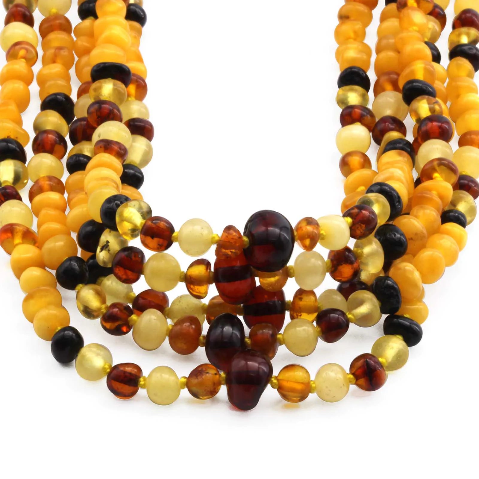 BALTIC AMBER BABY TEETHING NECKLACES LOT OF 10pcs - BAROQUE. BE193