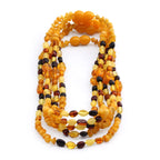 Baltic Amber Baby Teething Necklace Roundel Milky Orange Glossy Finish - Wholesale Lot of 10pcs - 32cm / 12.6in - CE139