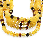 BALTIC AMBER BABY TEETHING NECKLACES LOT OF 10pcs - BAROQUE. LE393