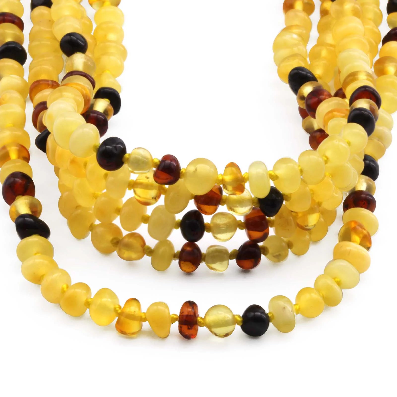 BALTIC AMBER BABY TEETHING NECKLACES LOT OF 10pcs - BAROQUE. LE393