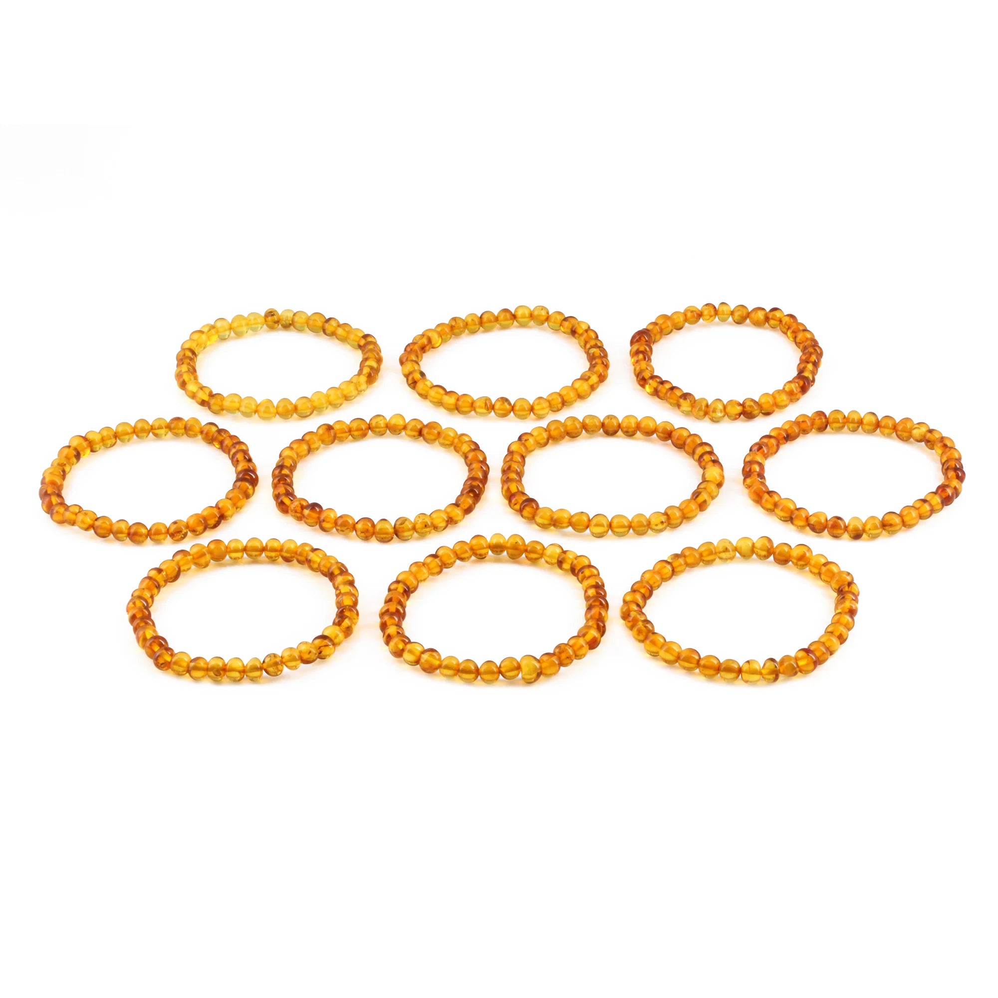 BALTIC AMBER ADULT BRACELETS LOT OF 10pcs - BAROQUE. XB65LC