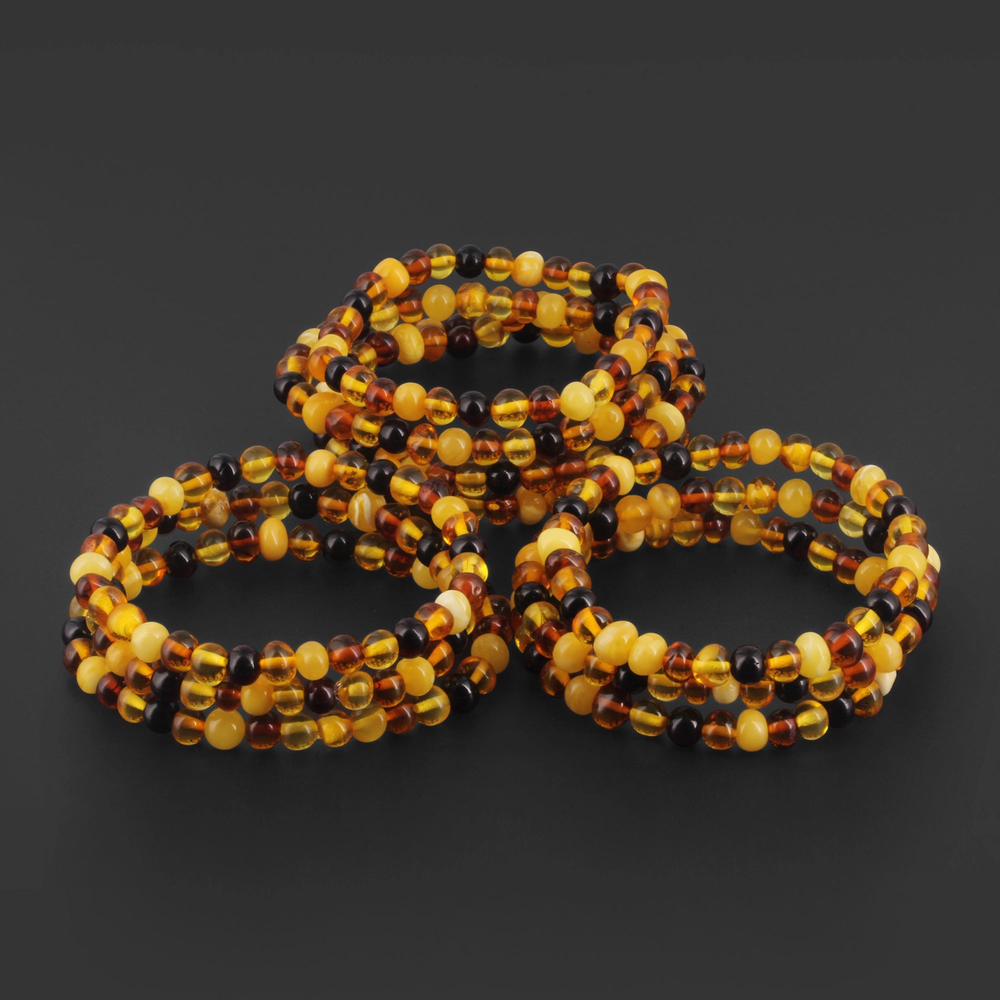 BALTIC AMBER ADULT BRACELETS LOT OF 10pcs - BAROQUE. XB65M