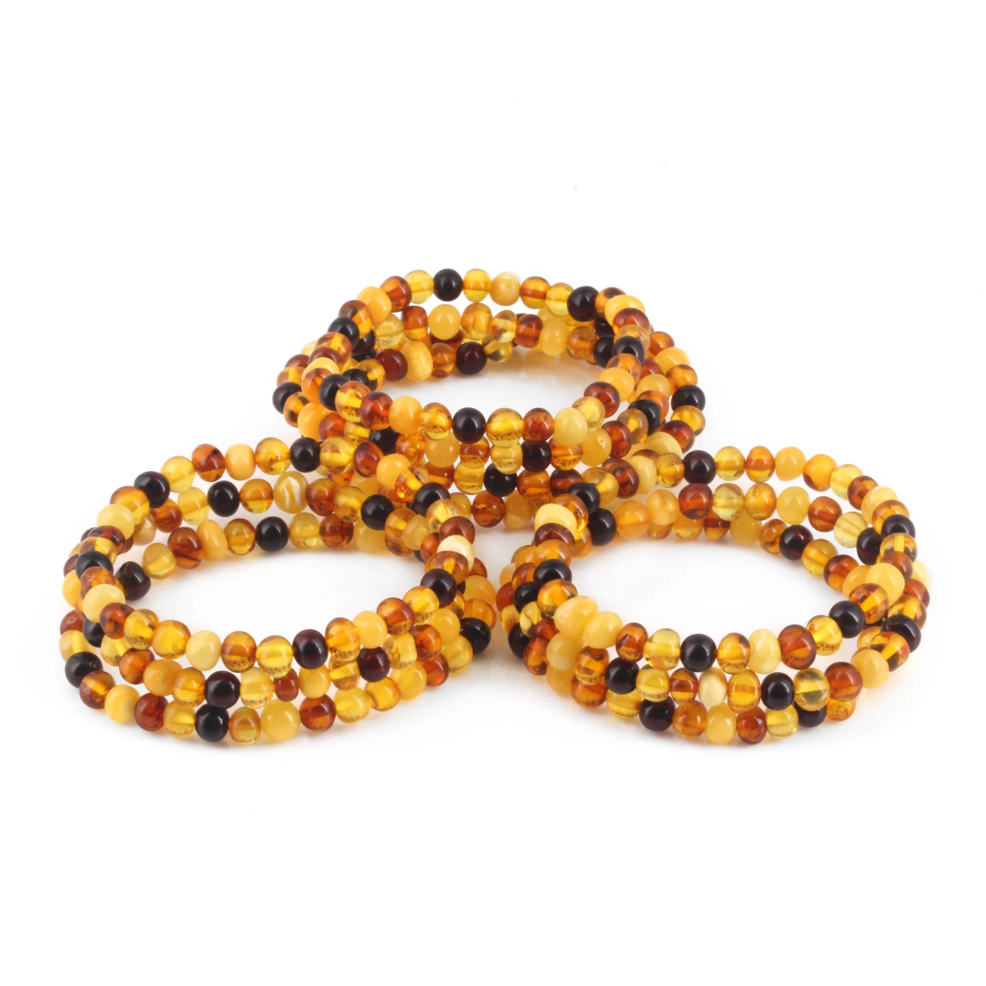 BALTIC AMBER ADULT BRACELETS LOT OF 10pcs - BAROQUE. XB65M