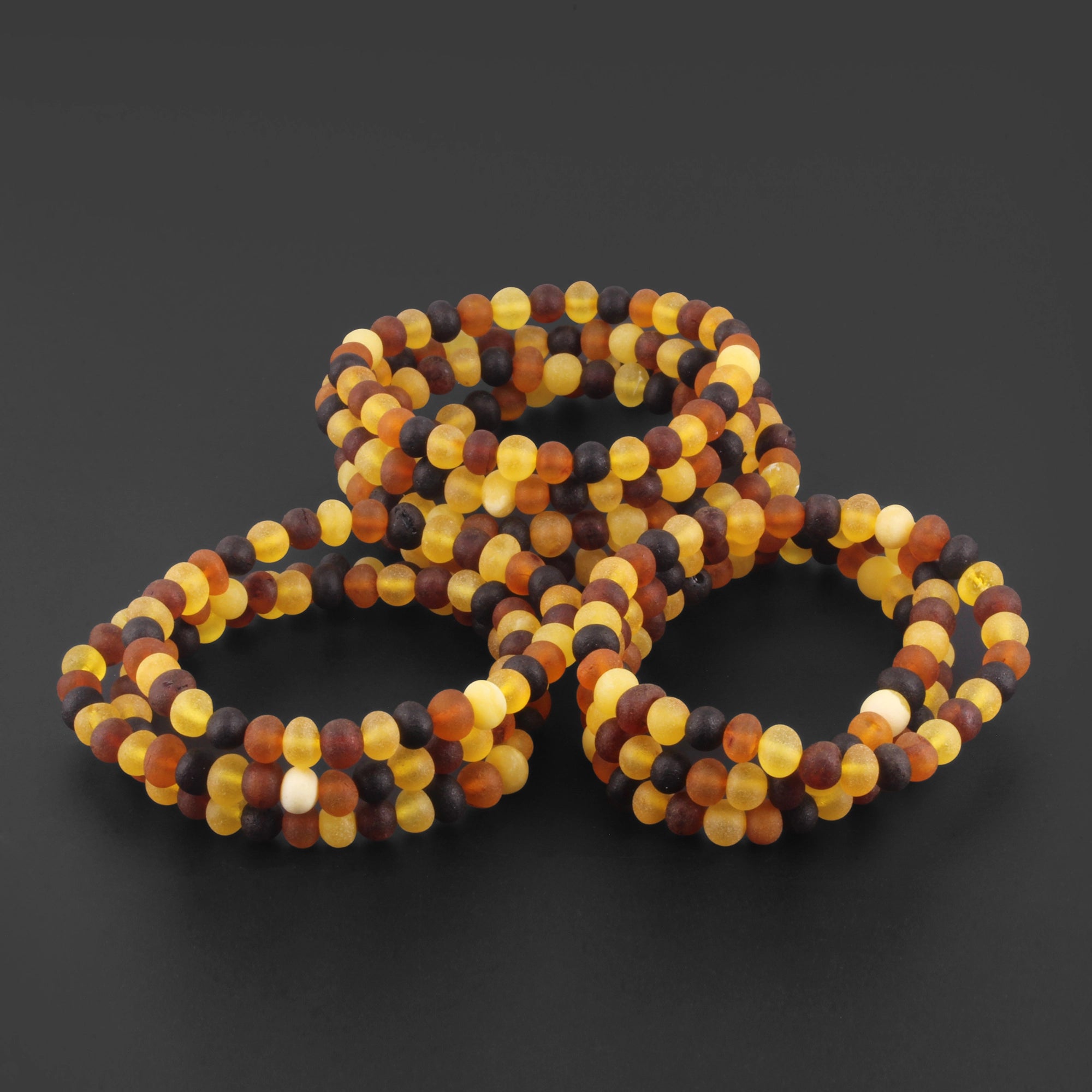 BALTIC AMBER ADULT BRACELETS LOT OF 10pcs - BAROQUE. XB65MM