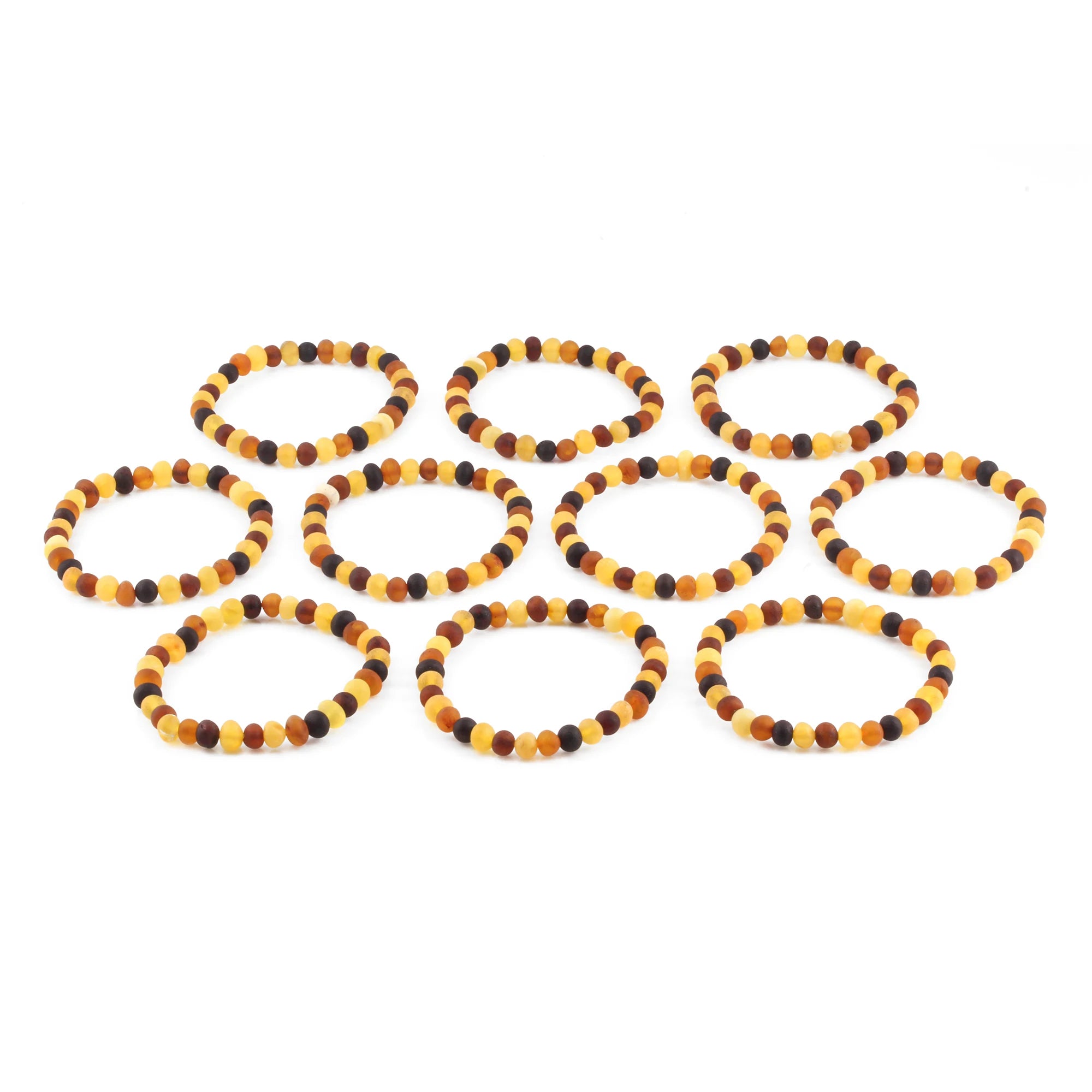 BALTIC AMBER ADULT BRACELETS LOT OF 10pcs - BAROQUE. XB65MM