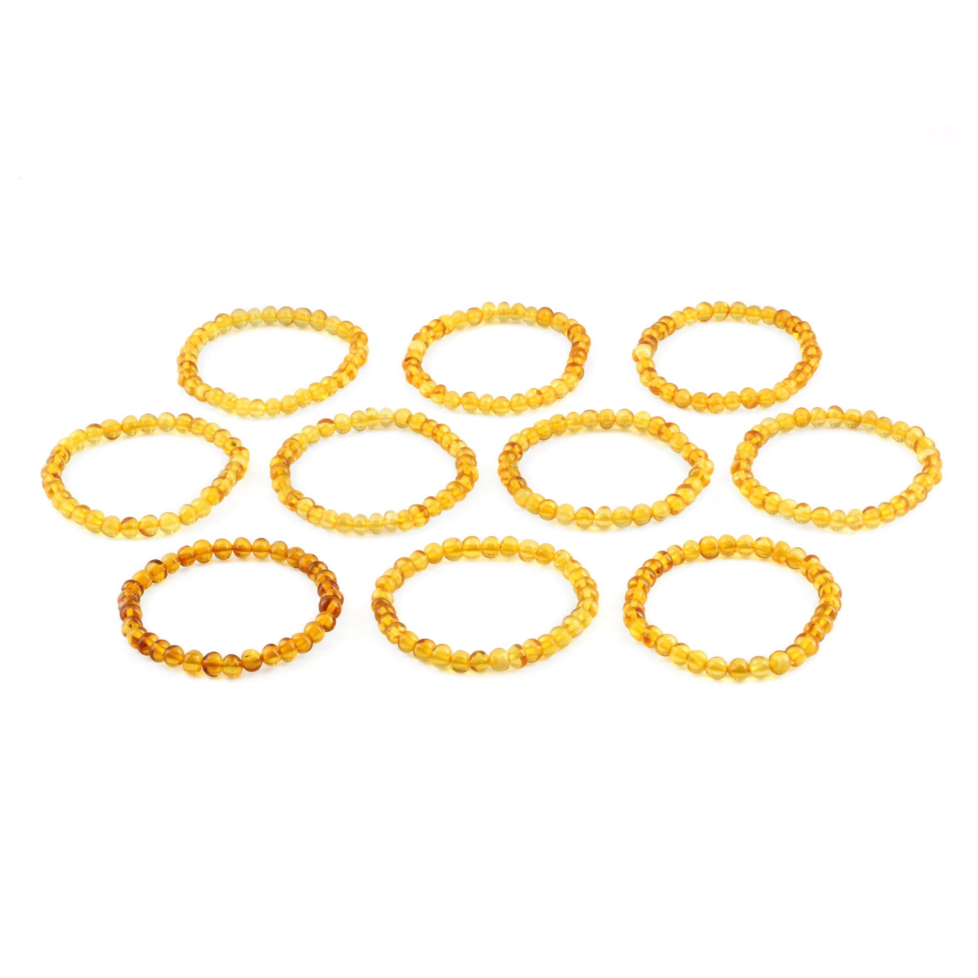 BALTIC AMBER ADULT BRACELETS LOT OF 10pcs - BAROQUE. XB65Y