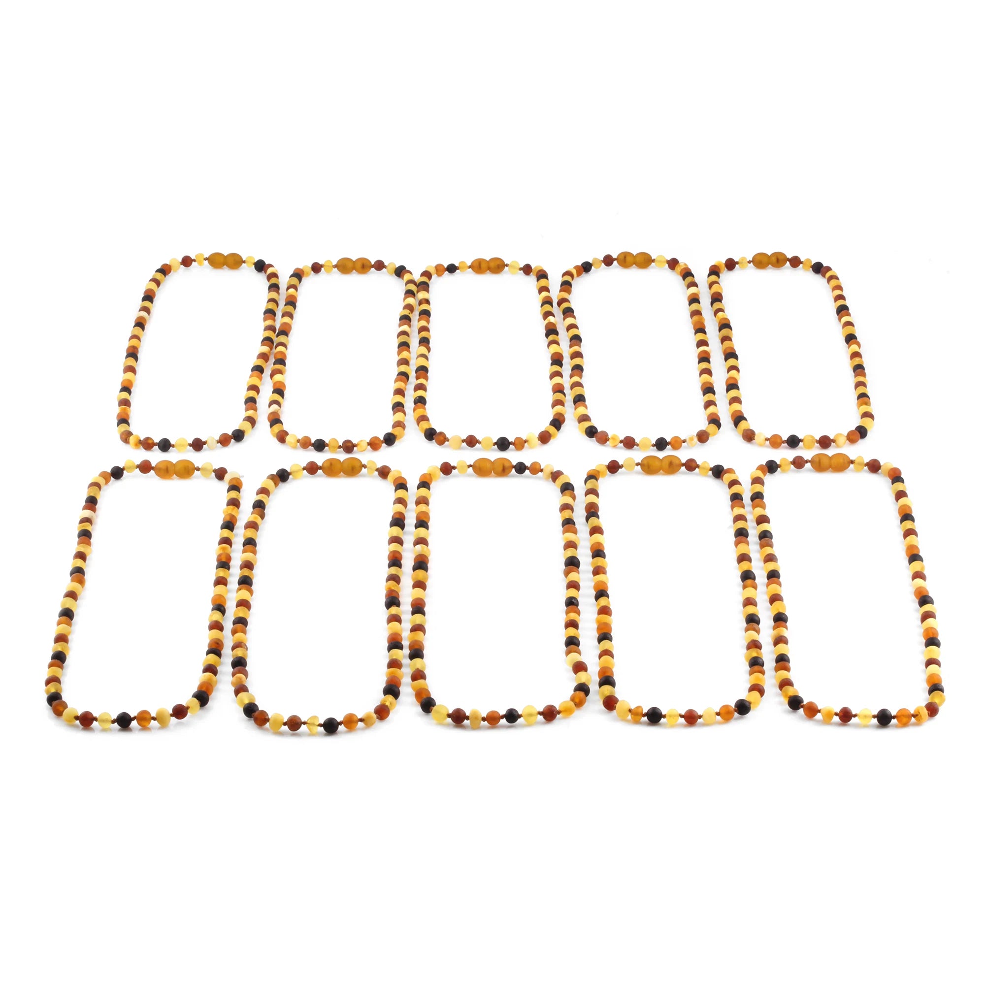 BALTIC AMBER ADULT NECKLACES LOT OF 10pcs - BAROQUE. XB54MM