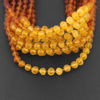 Baltic Amber Adult Necklace Baroque Rainbow Matte Finish – Wholesale Lot of 10pcs - 45cm / 17.7in – XB54R2M