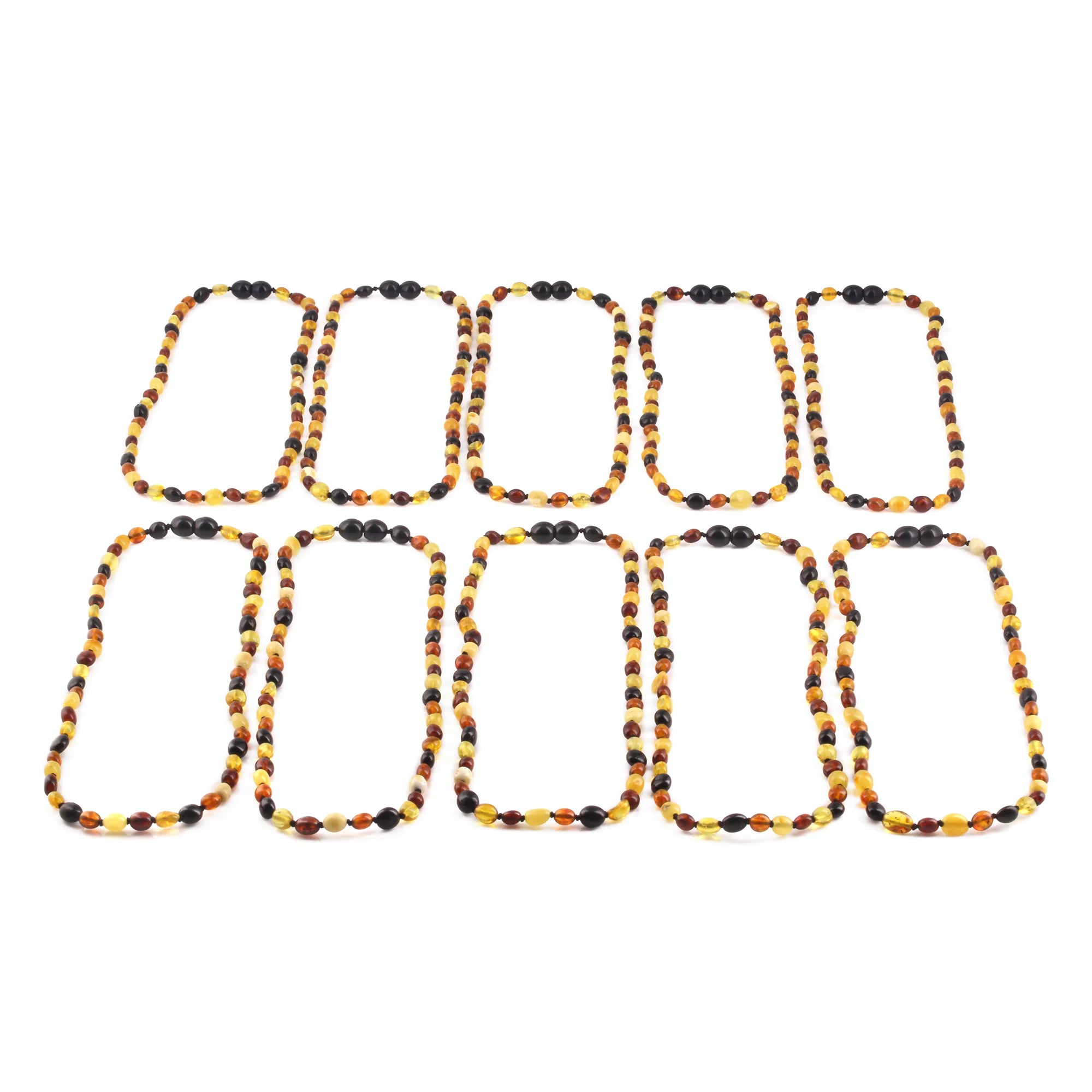 BALTIC AMBER ADULT NECKLACES LOT OF 10pcs - OLIVE. XO54M2