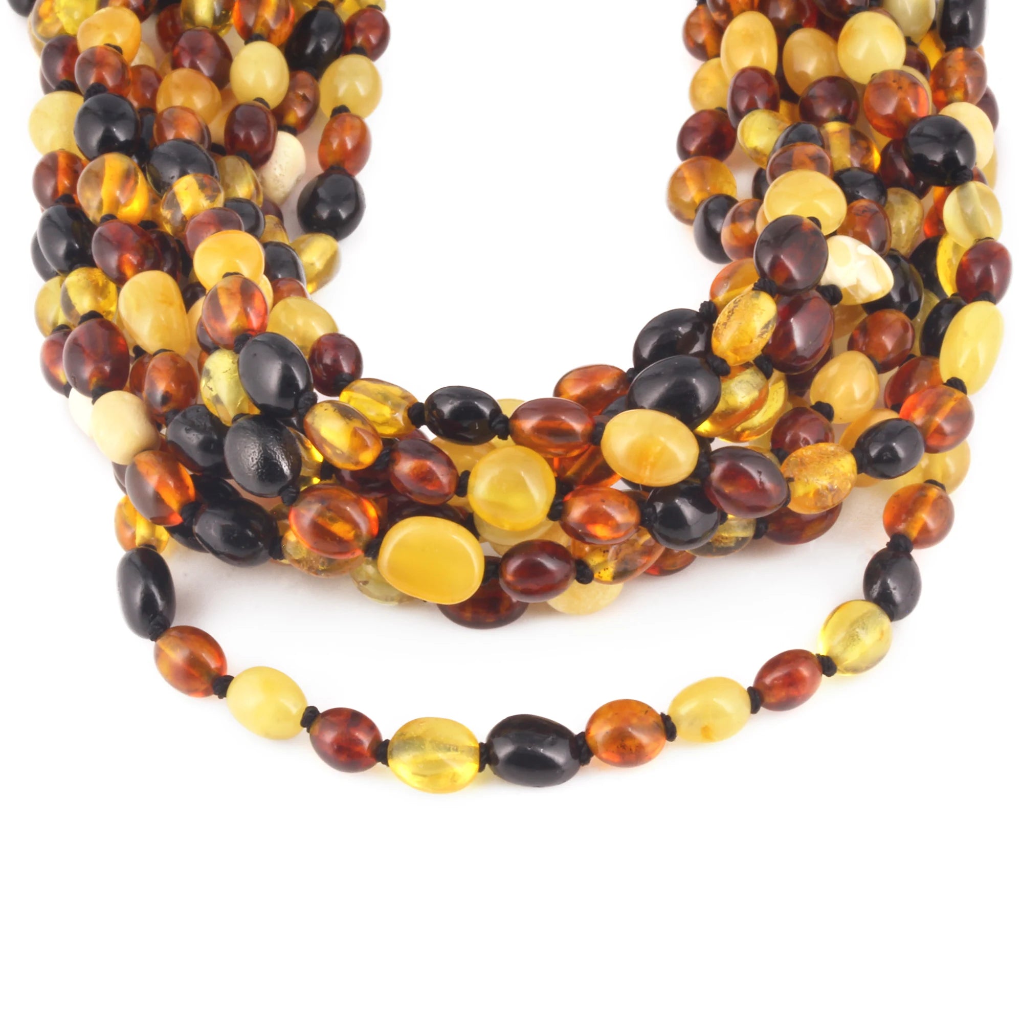 BALTIC AMBER ADULT NECKLACES LOT OF 10pcs - OLIVE. XO54M2