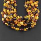 BALTIC AMBER ADULT NECKLACES LOT OF 10pcs - OLIVE. XO75M