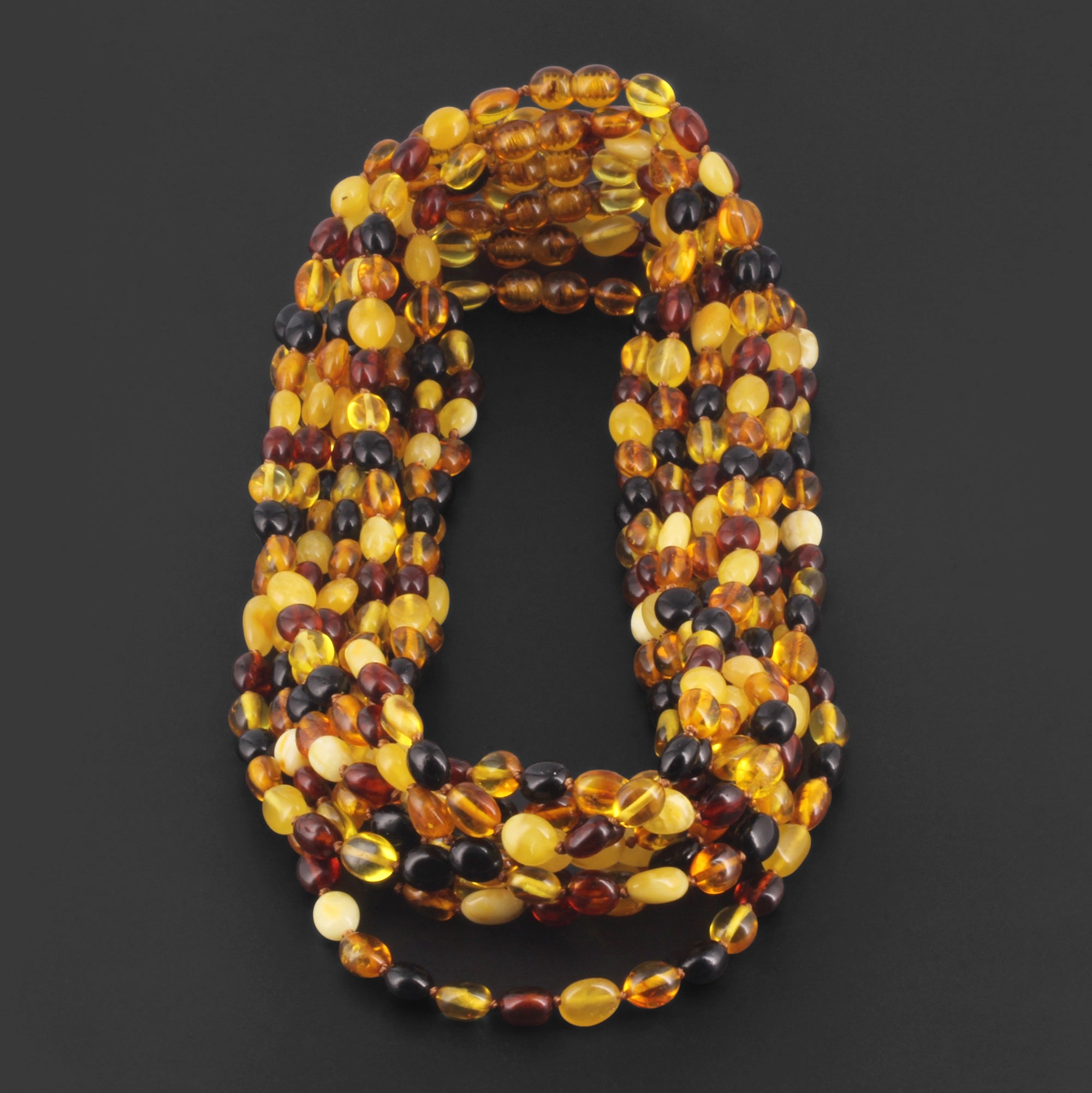 BALTIC AMBER ADULT NECKLACES LOT OF 10pcs - OLIVE. XO75M