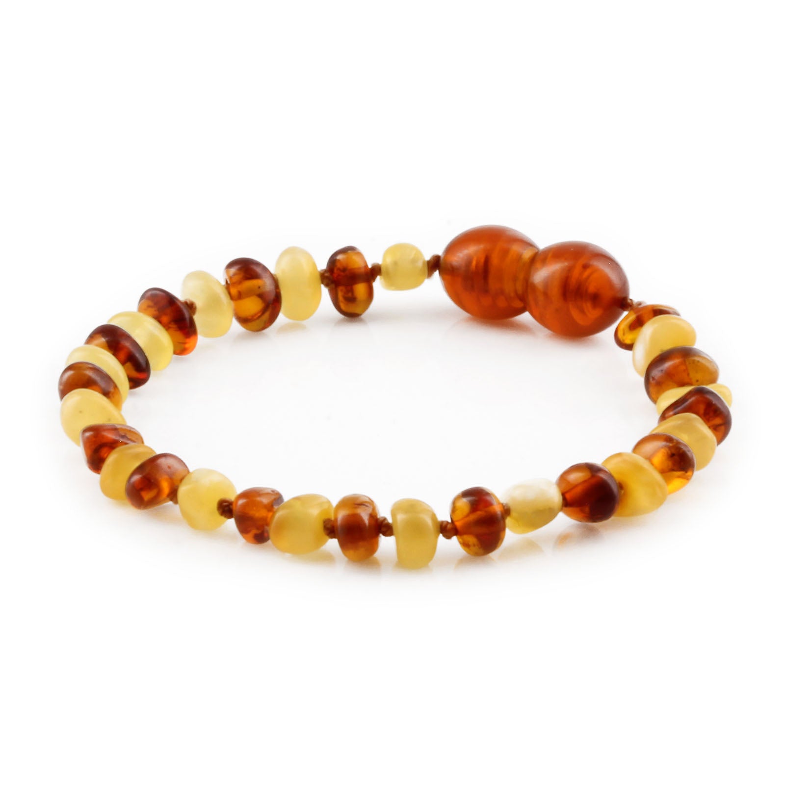 BALTIC AMBER BABY TEETHING BRACELETS LOT OF 10pcs - ROUNDEL. LE532