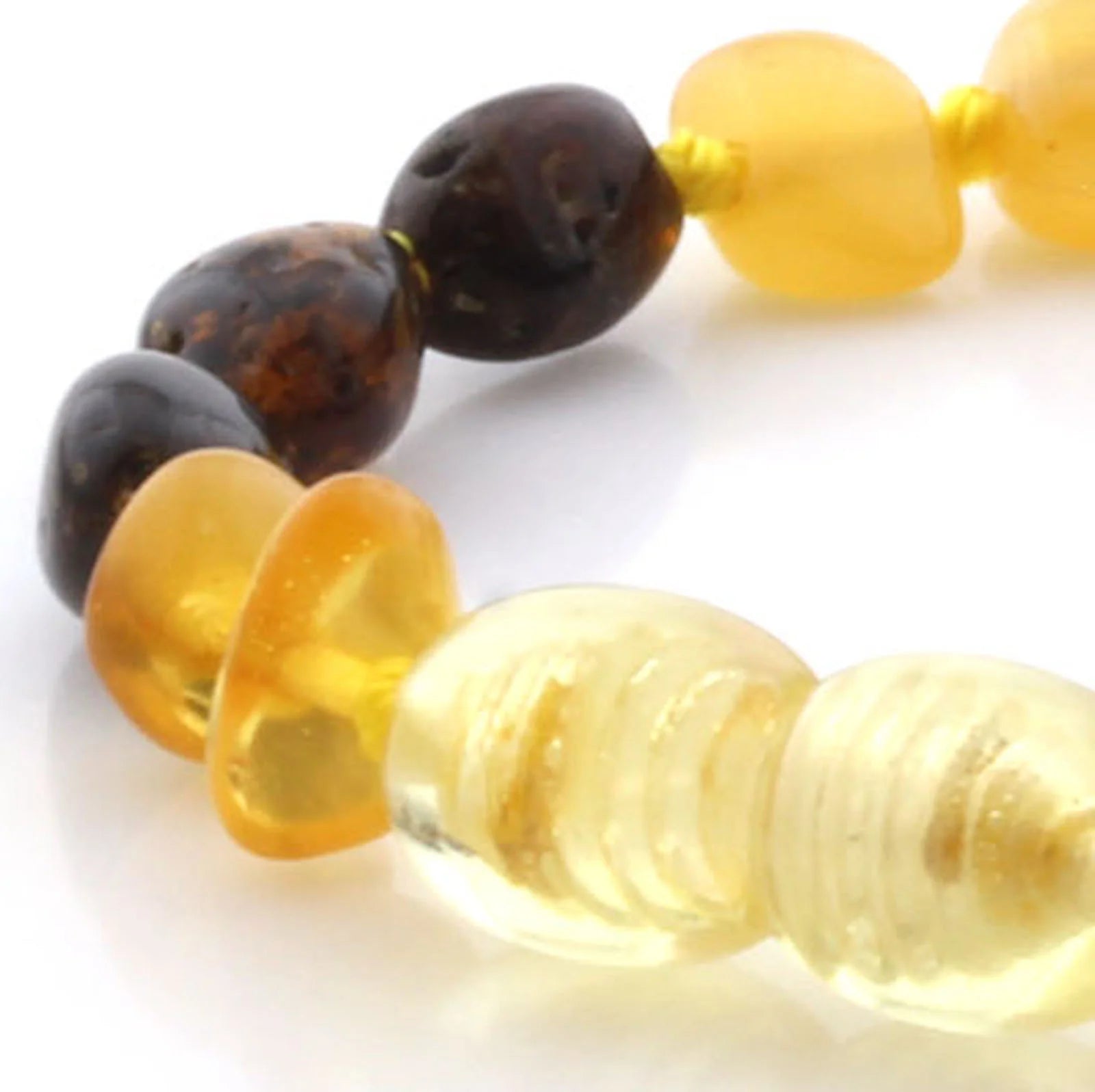 BALTIC AMBER BABY TEETHING BRACELETS LOT OF 10pcs - OLIVE. BE138