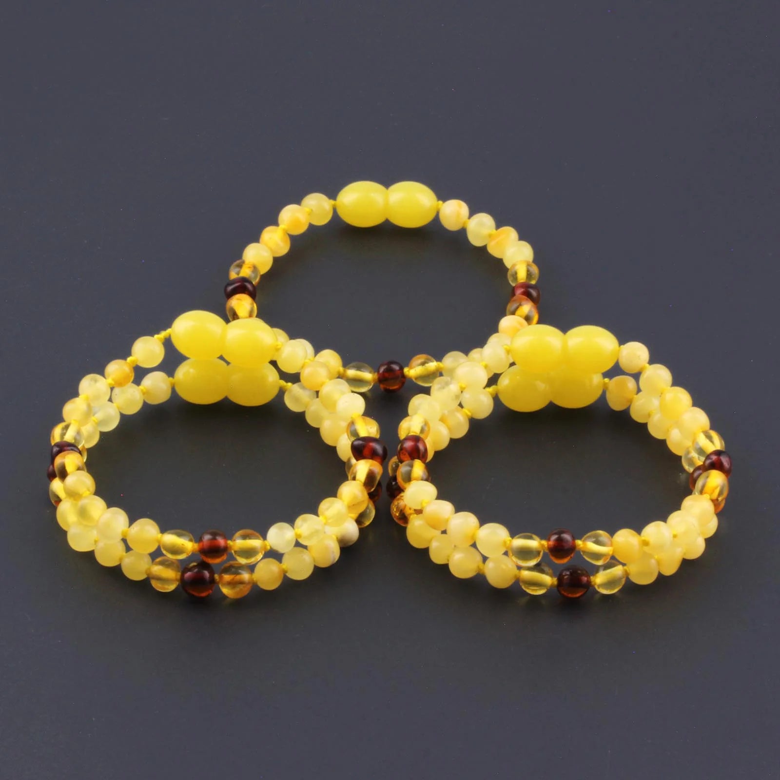 BALTIC AMBER BABY TEETHING BRACELETS LOT OF 10pcs - BAROQUE. XLE8