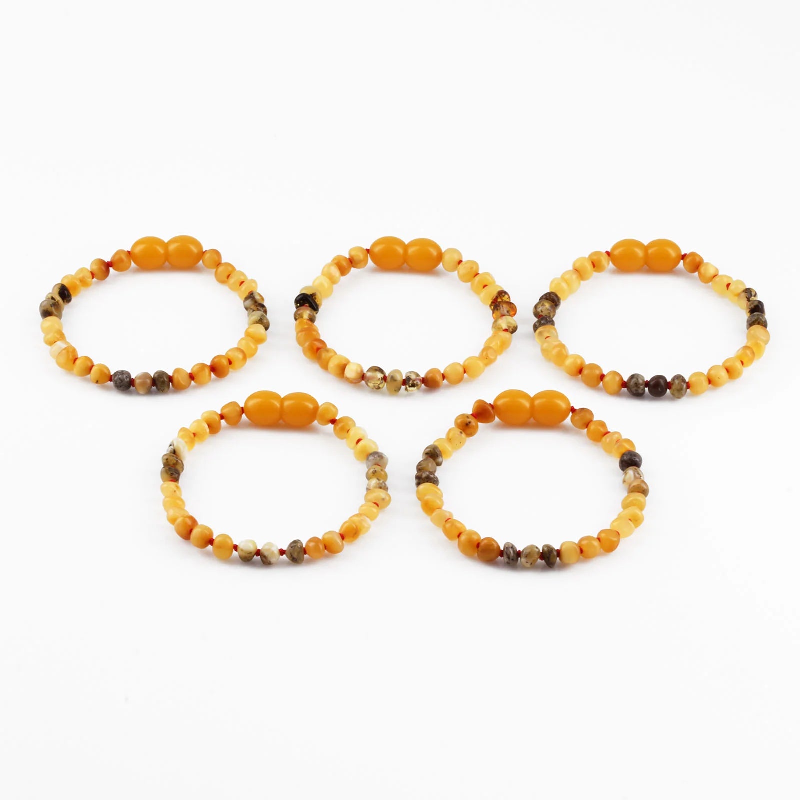 BALTIC AMBER BABY TEETHING BRACELETS LOT OF 10pcs - BAROQUE. BE224