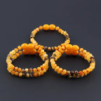 Baltic Amber Baby Teething Bracelet Baroque Milky Orange Glossy Finish - Wholesale Lot of 10pcs - 14cm / 5.5in - BE224