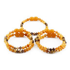 Baltic Amber Baby Teething Bracelet Baroque Milky Orange Glossy Finish - Wholesale Lot of 10pcs - 14cm / 5.5in - BE224