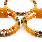 Baltic Amber Baby Teething Bracelet Baroque Milky Orange Glossy Finish - Wholesale Lot of 10pcs - 14cm / 5.5in - BE224