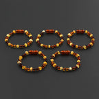 Baltic Amber Baby Teething Bracelet Baroque Multicolor Glossy Finish - Wholesale Lot of 10pcs - 14cm / 5.5in - LE532