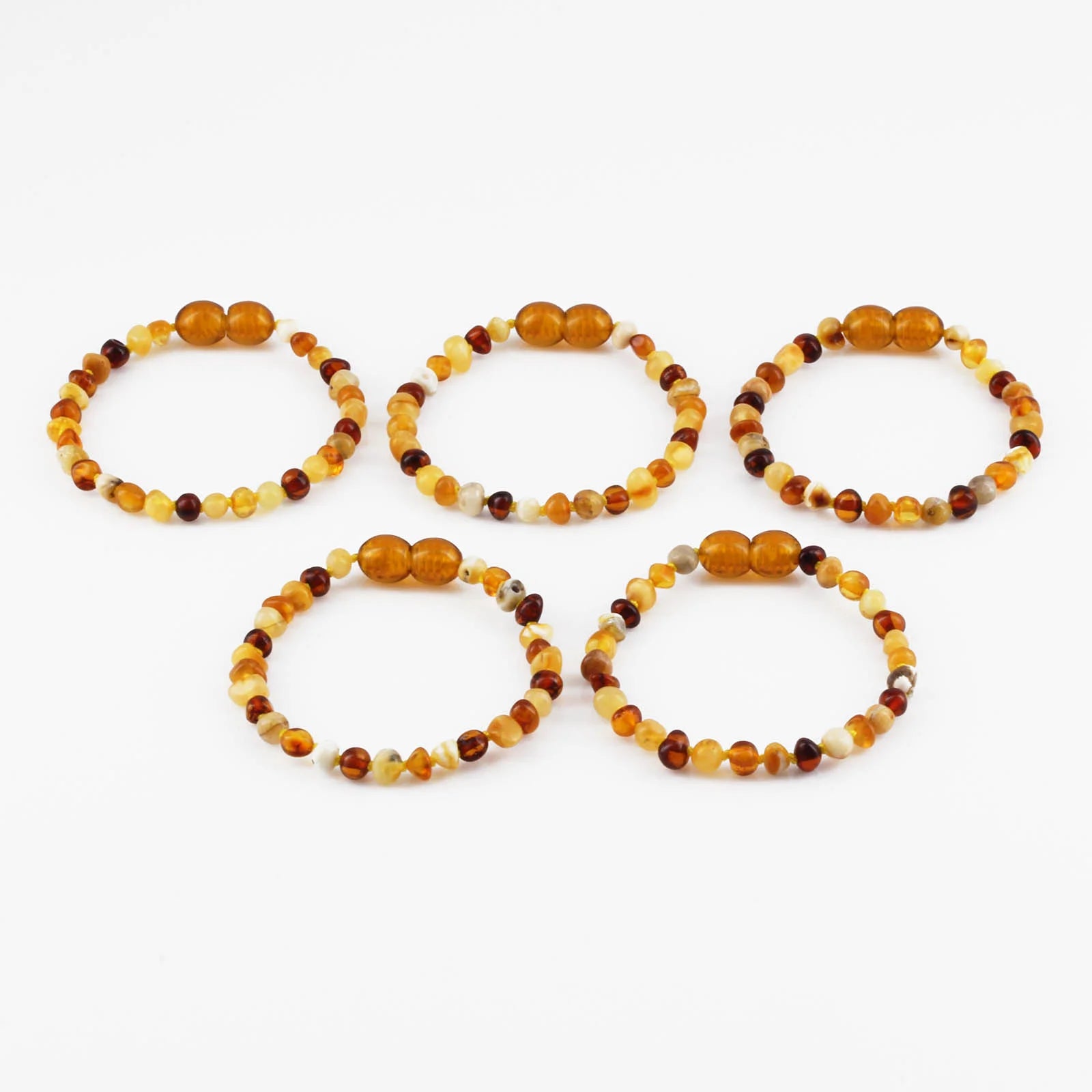 BALTIC AMBER BABY TEETHING BRACELETS LOT OF 10pcs - BAROQUE. BE229