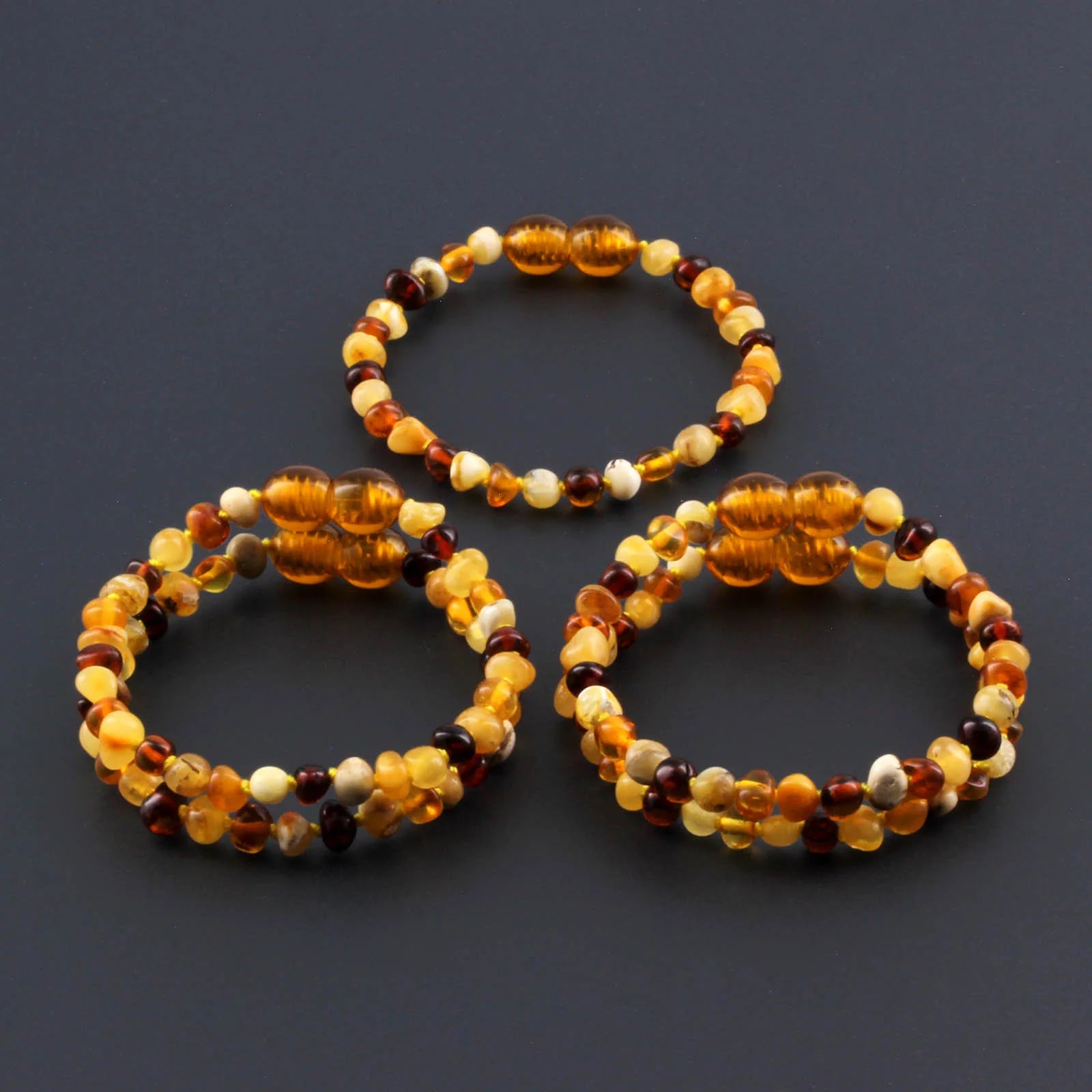 BALTIC AMBER BABY TEETHING BRACELETS LOT OF 10pcs - BAROQUE. BE229