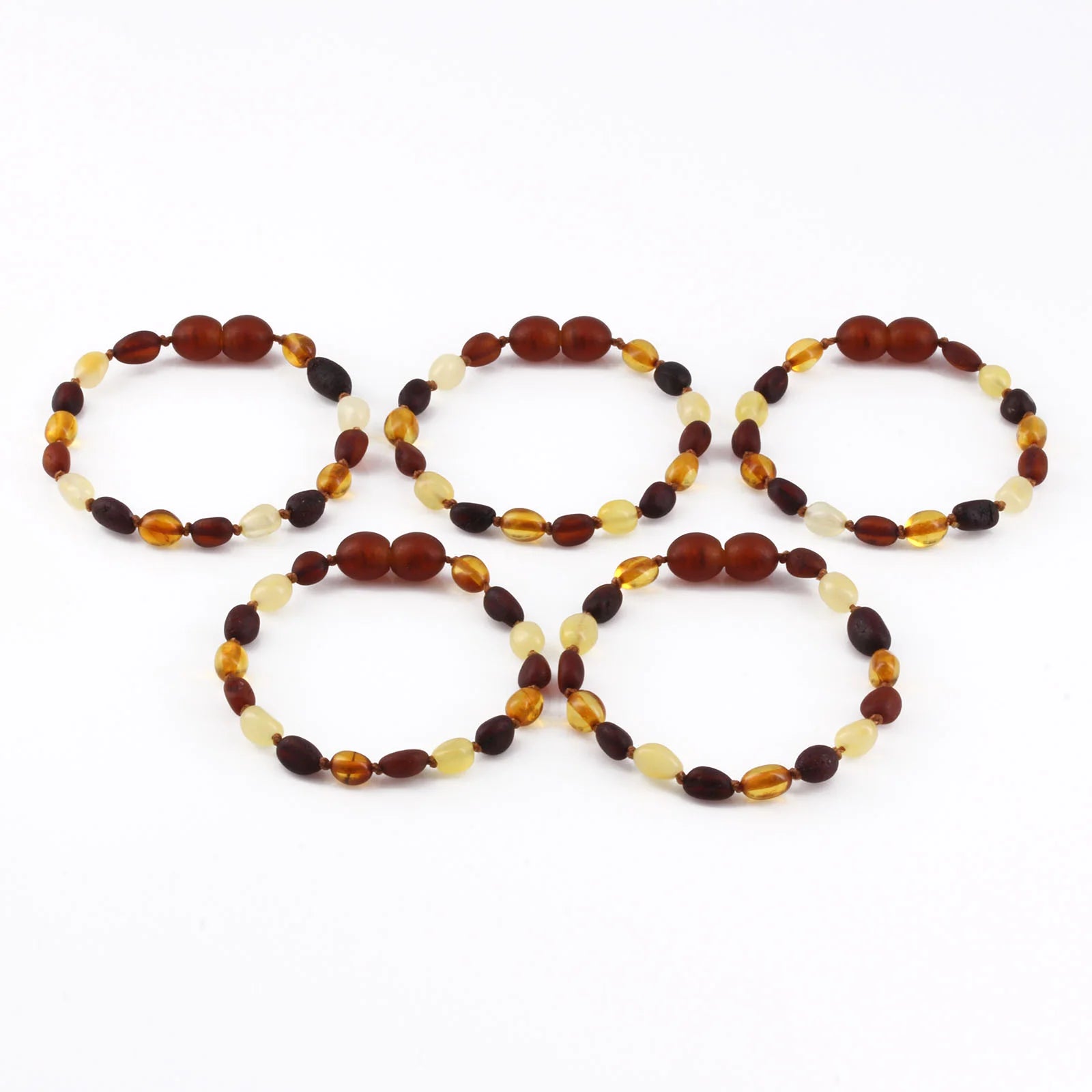 BALTIC AMBER BABY TEETHING BRACELETS LOT OF 10pcs - OLIVE. BE240