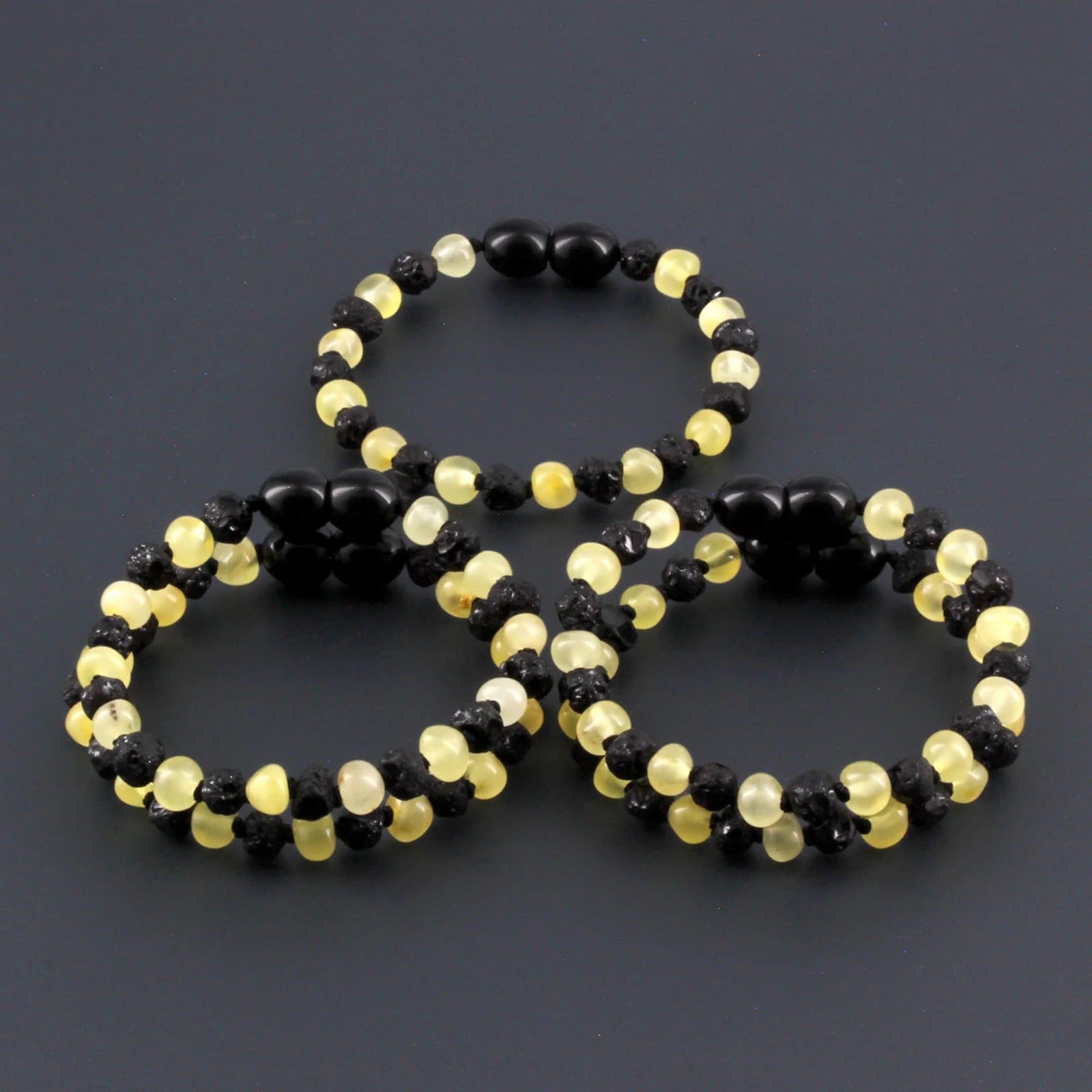 BALTIC AMBER BABY TEETHING BRACELETS LOT OF 10pcs - BAROQUE. CE168