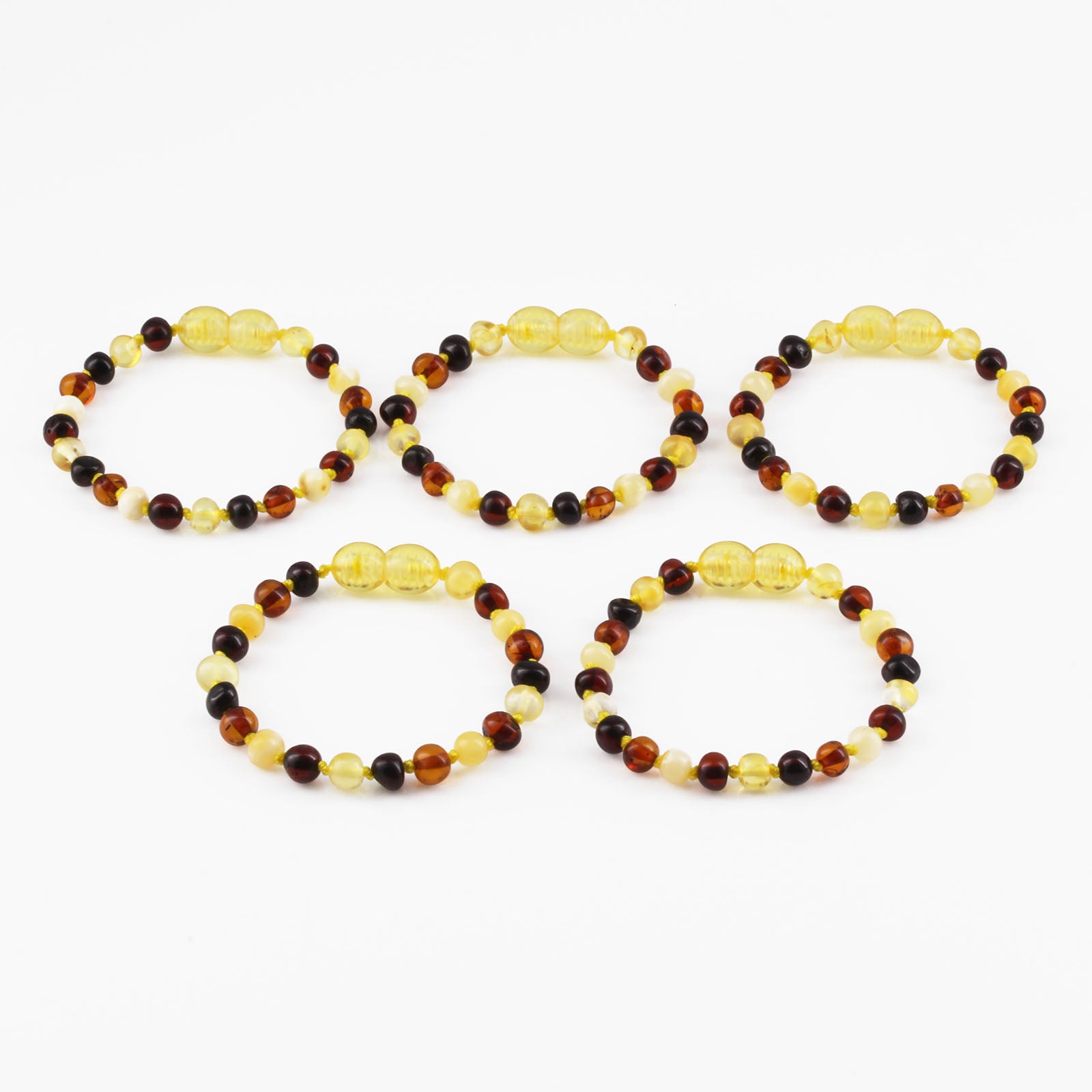 BALTIC AMBER BABY TEETHING BRACELETS LOT OF 10pcs - BAROQUE. XB54M1C