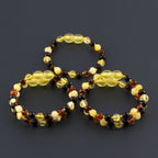BALTIC AMBER BABY TEETHING BRACELETS LOT OF 10pcs - BAROQUE. XB54M1C