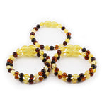 BALTIC AMBER BABY TEETHING BRACELETS LOT OF 10pcs - BAROQUE. XB54M1C