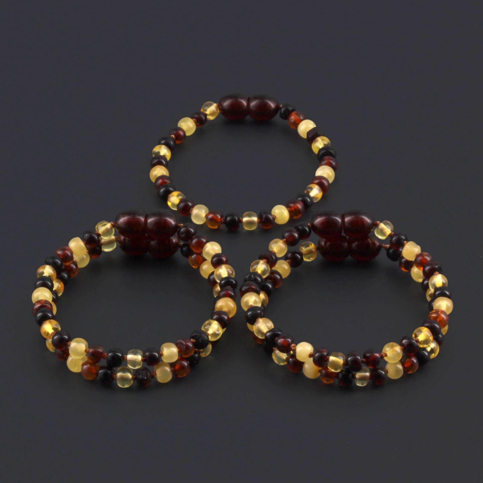 BALTIC AMBER BABY TEETHING BRACELETS LOT OF 10pcs - TABLET. CLE5