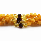 Baltic Amber Baby Teething Necklace Baroque Milky Orange Glossy Finish - Wholesale Lot of 10pcs - 32cm / 12.6in - BE222